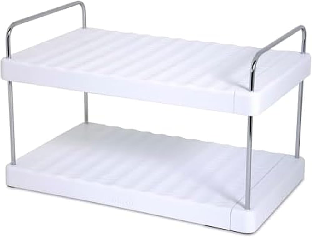 Copco Lazy Susan Hydration Organizer with Adjustable Plastic Shelves - Turntable for Water Bottles, Travel Mugs, Tumblers - Kitchen Cabinet and Countertop Storage